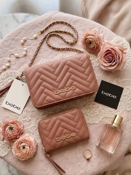 bebe Handbags - BEBE Quilted Crossbody and Wallet in Dusty Rose NWY